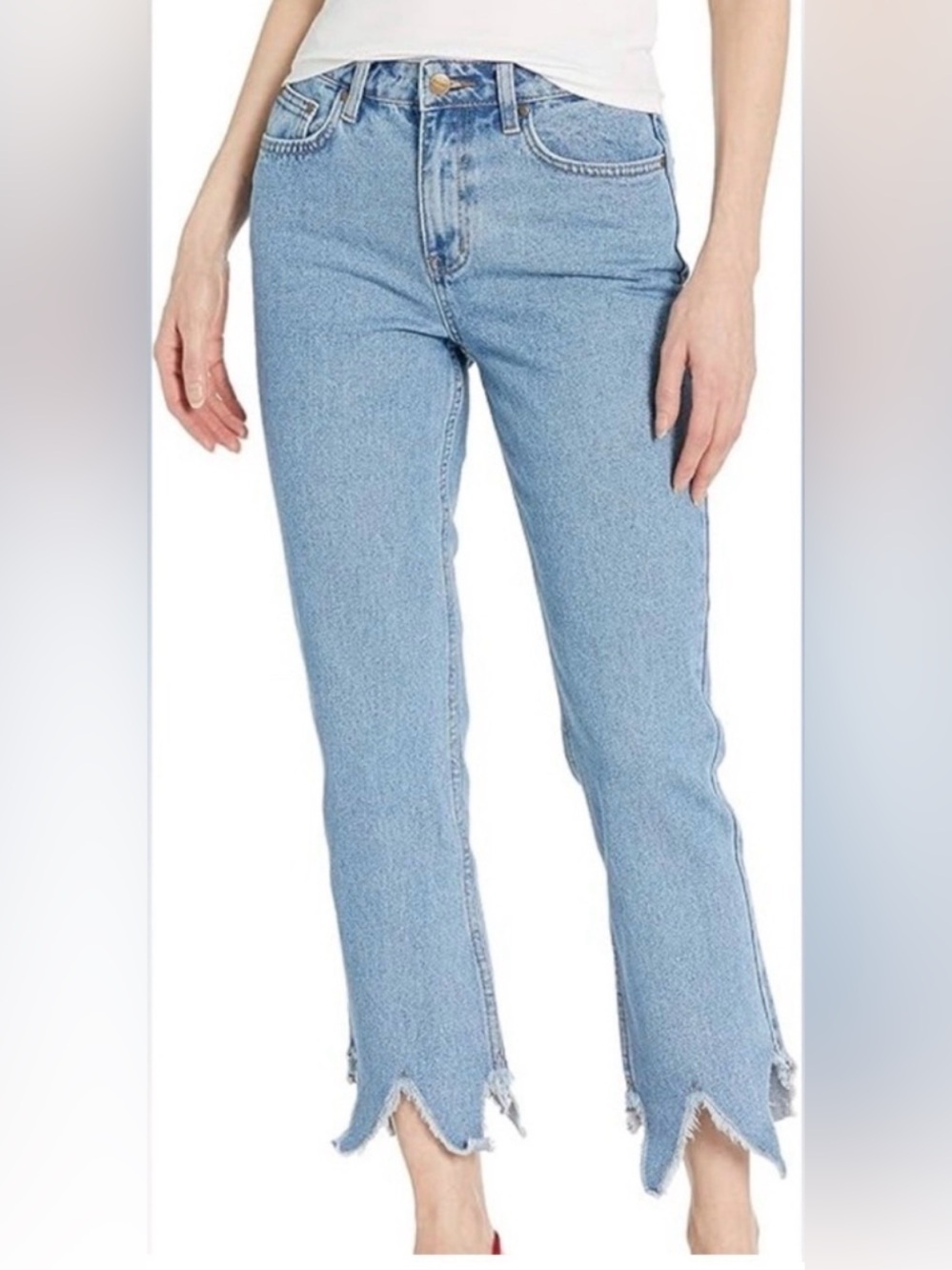 New Anthropologie Evidnt Los Angeles Essen Relaxed Raw Chewed Hem Jeans Sz 29